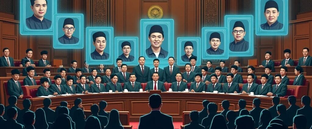 Man addresses assembly of men in formal attire; digital portraits of young men displayed above. | Cyberinsure.sg