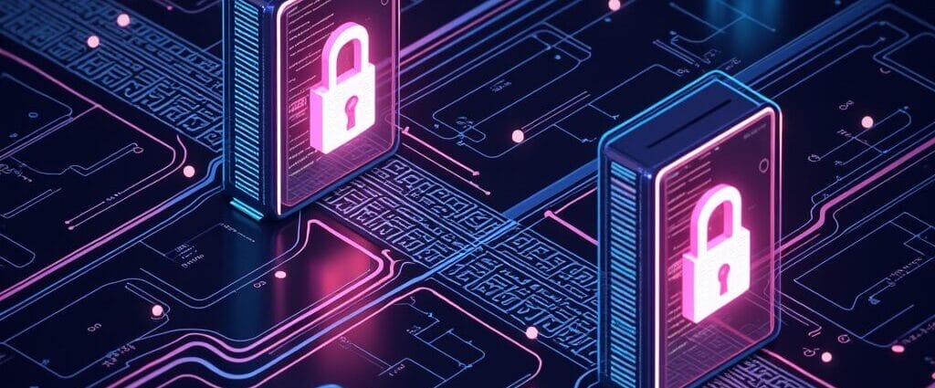 Cybersecurity concept: digital locks and circuit board representing data security and online protection. | Cyberinsure.sg