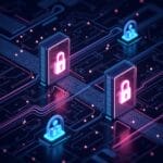 Cybersecurity concept: digital locks and circuit board representing data security and online protection. | Cyberinsure.sg
