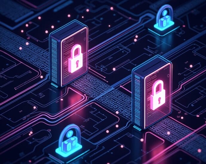Cybersecurity concept: digital locks and circuit board representing data security and online protection. | Cyberinsure.sg